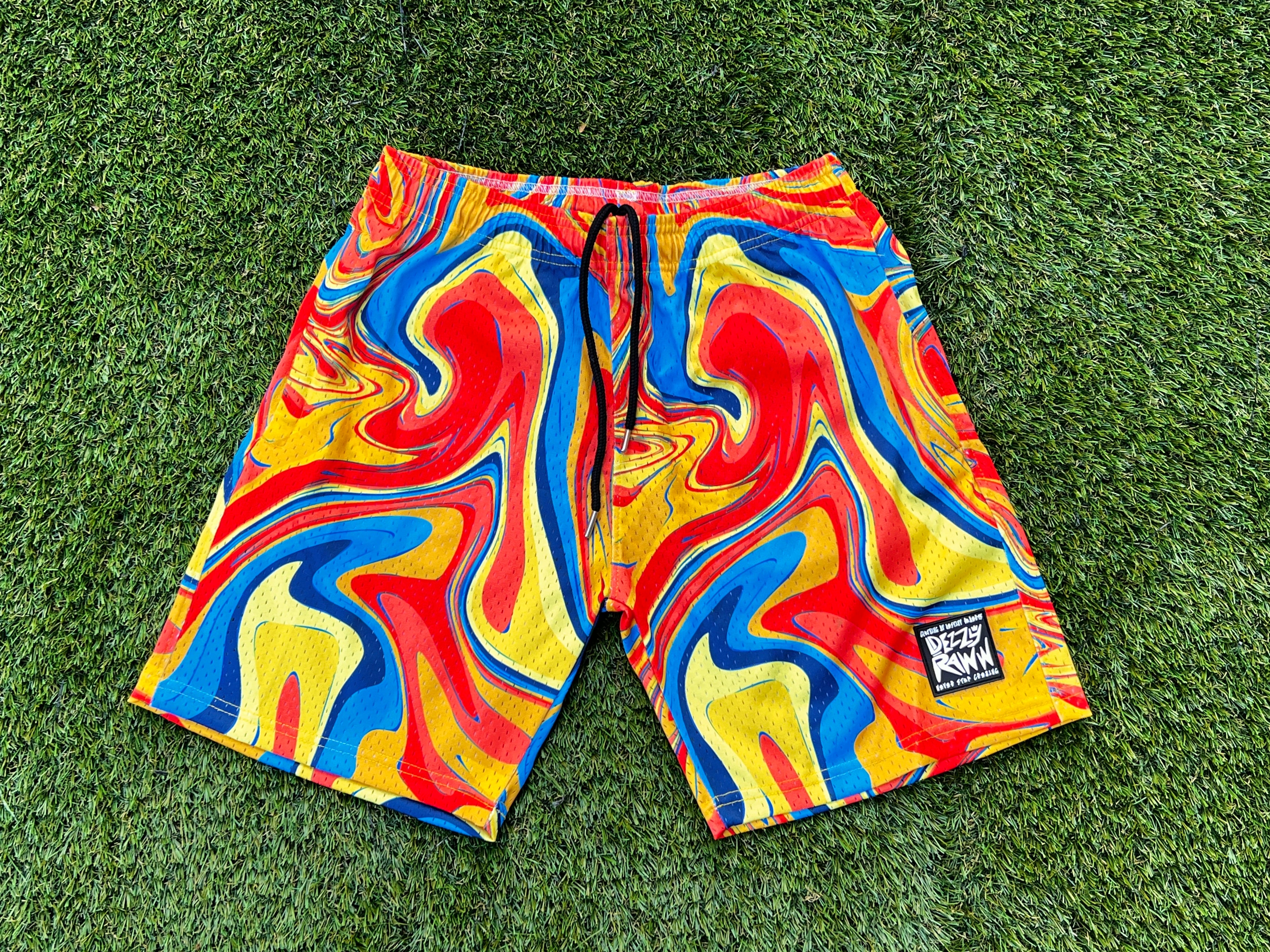 Liquid Mesh shorts ( Blue, Orange & Yellow) – Dezzy Raww